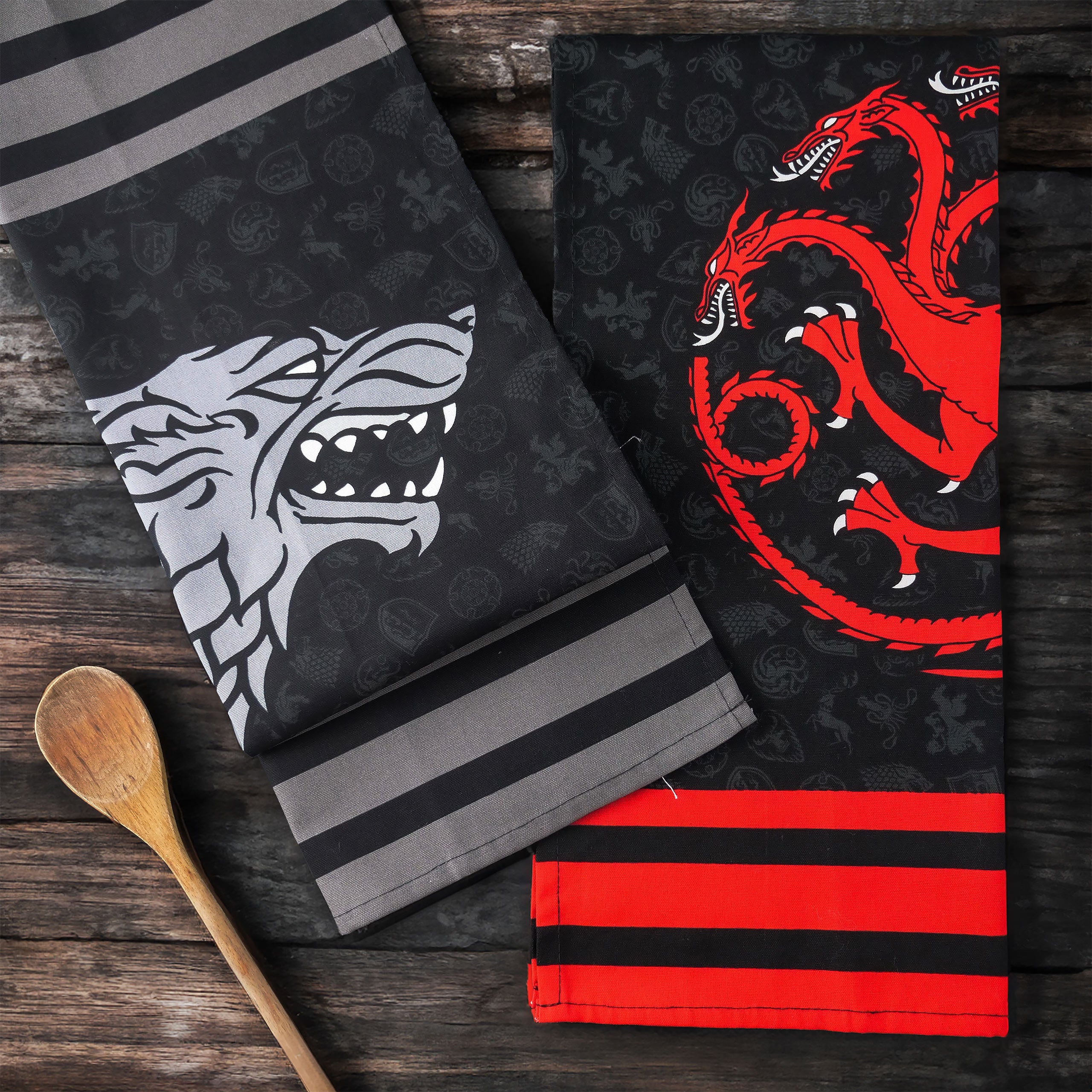 Image produit Set de torchons Stark et Targaryen - Game of Thrones