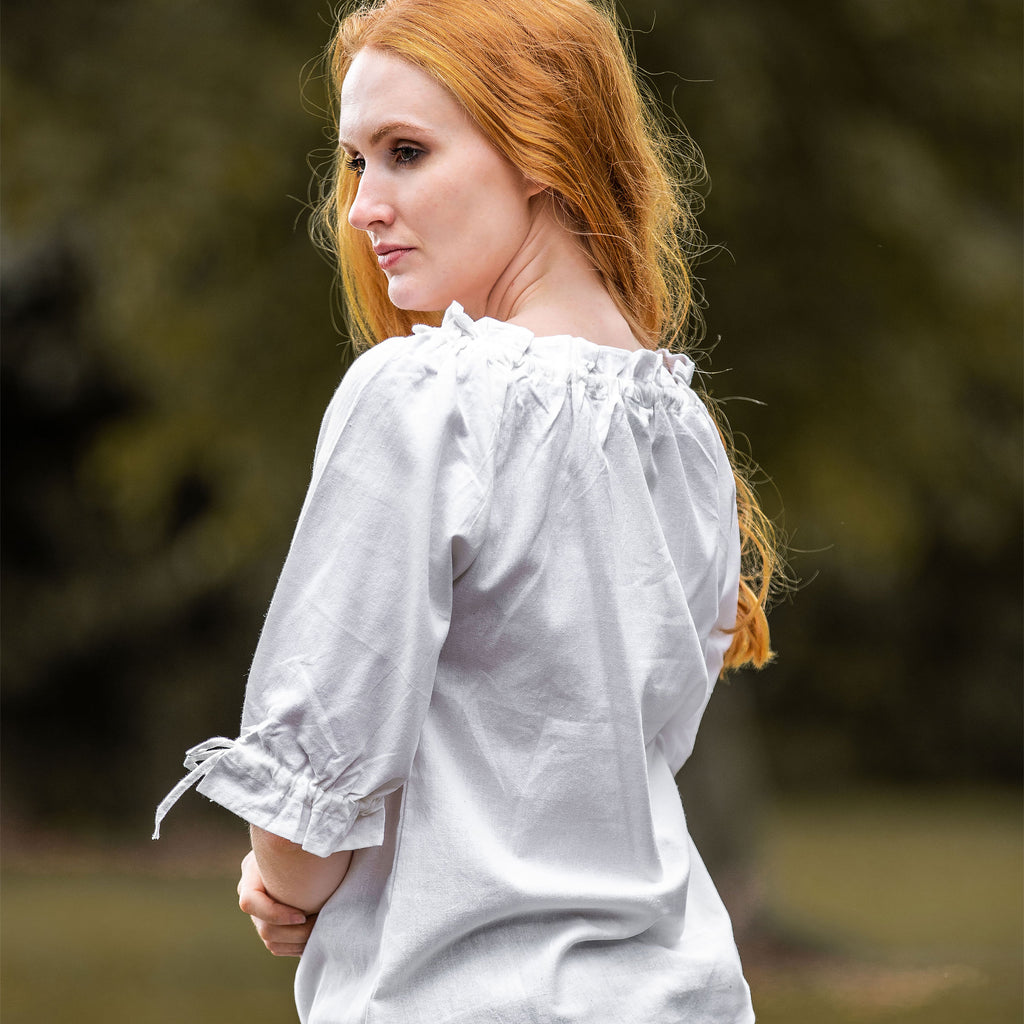 Image produit Blouse médiévale à manches courtes Vera blanc