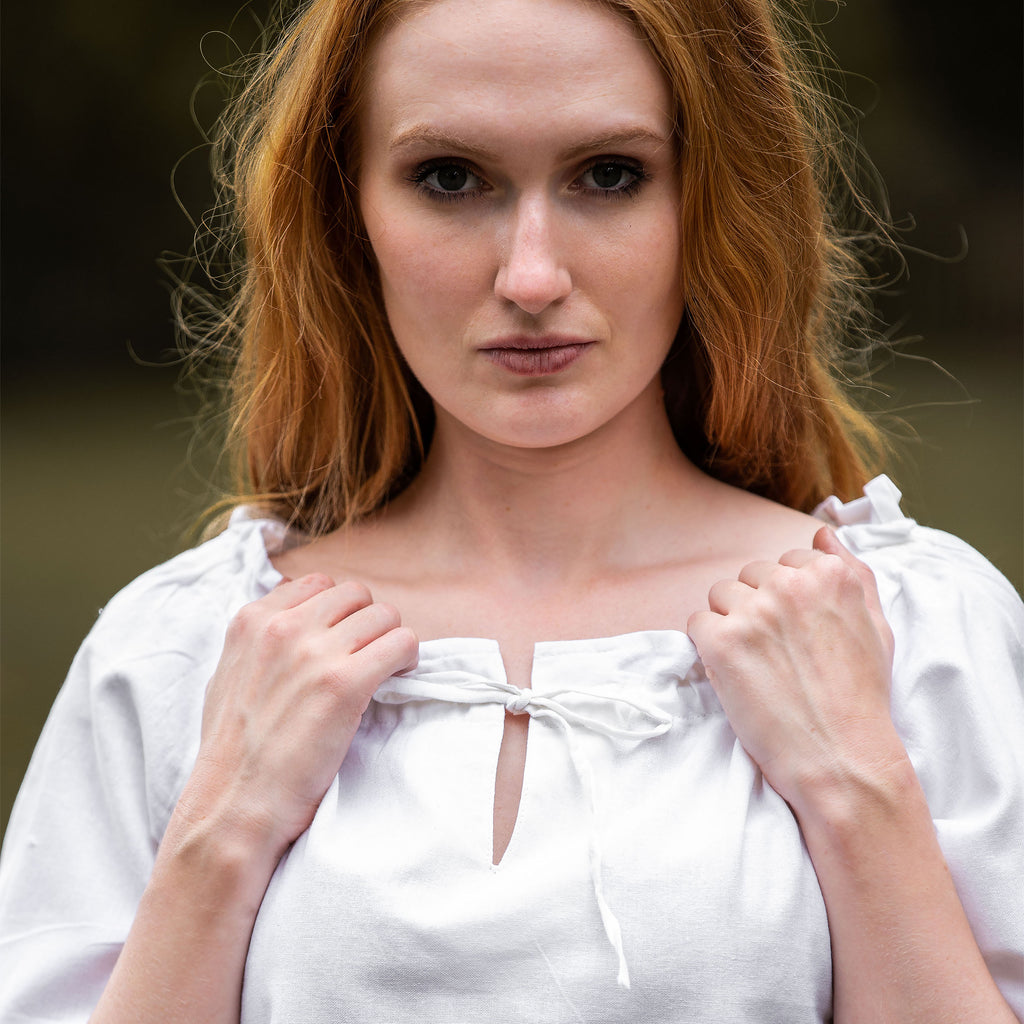 Image produit Blouse médiévale à manches courtes Vera blanc
