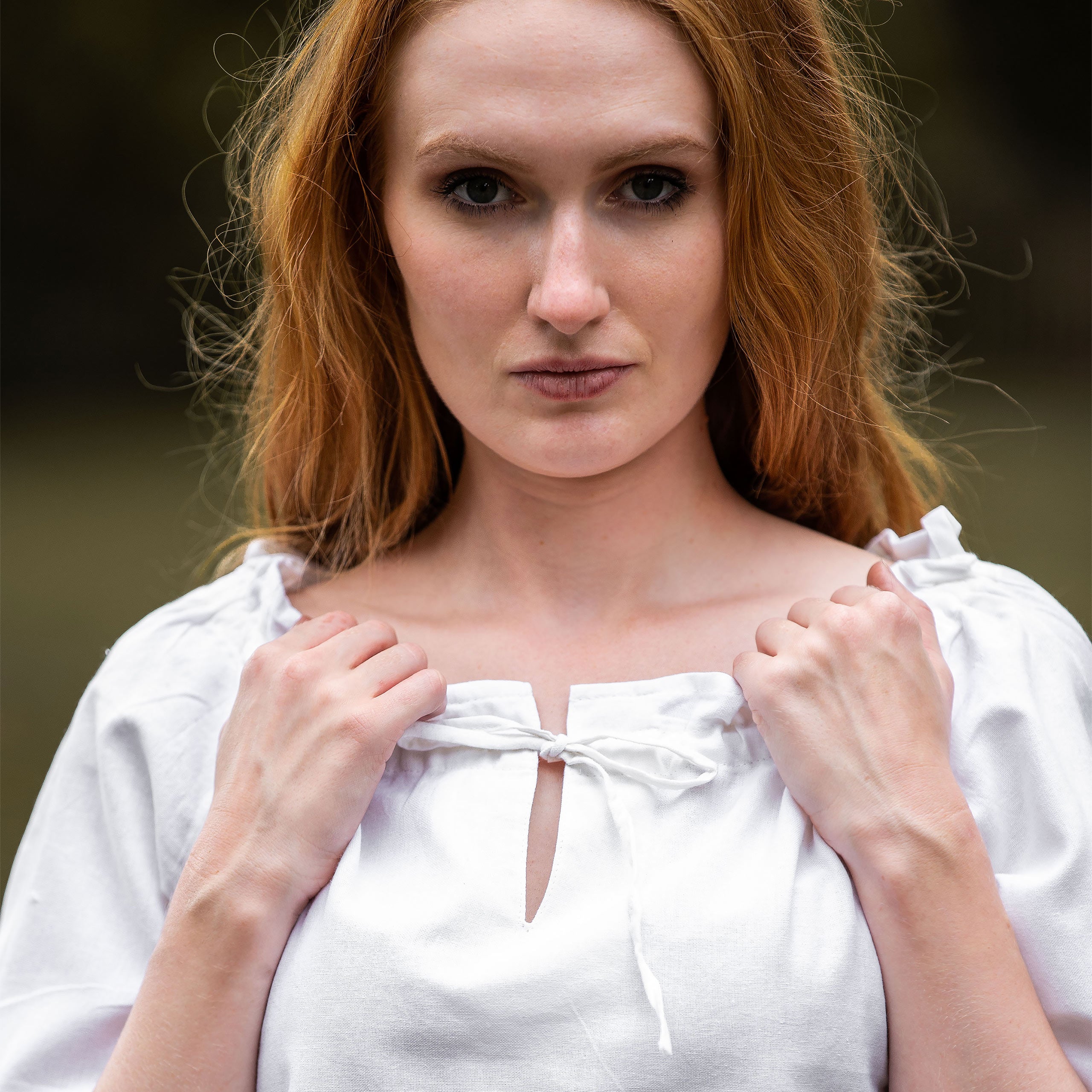 Image produit Blouse médiévale à manches courtes Vera blanc