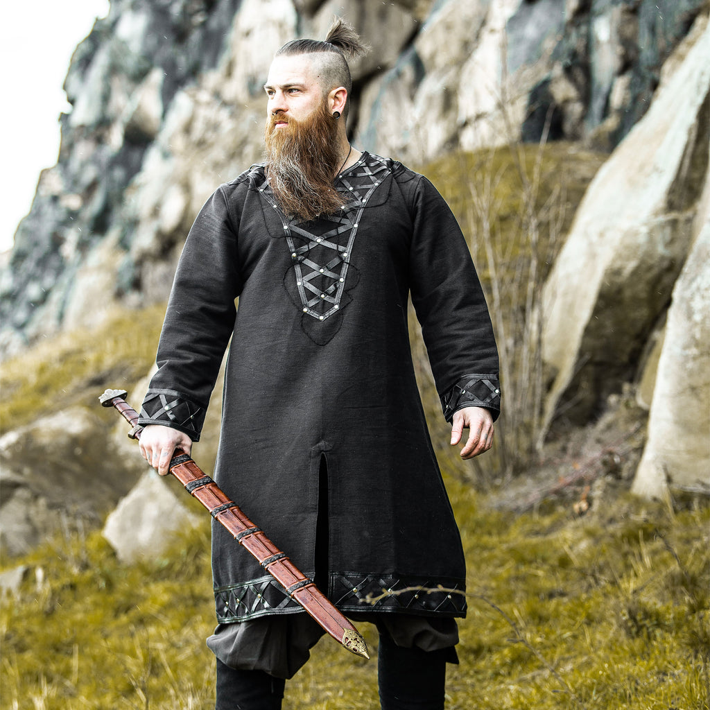 Image produit Tunique Viking Médiévale Noire