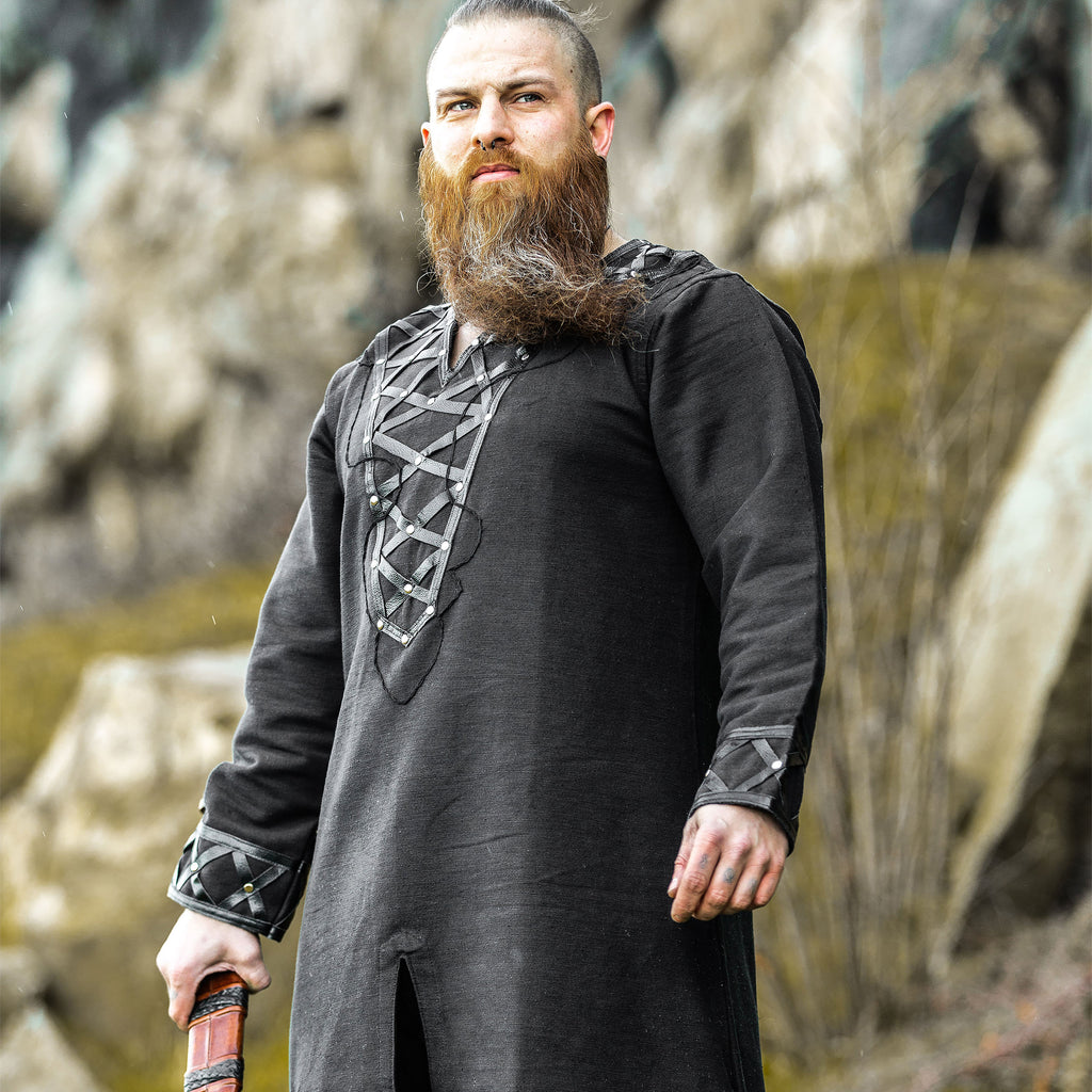 Image produit Tunique Viking Médiévale Noire