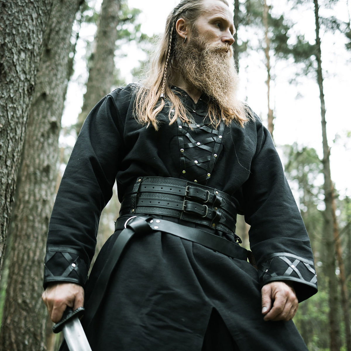 Image produit Tunique Viking Médiévale Noire
