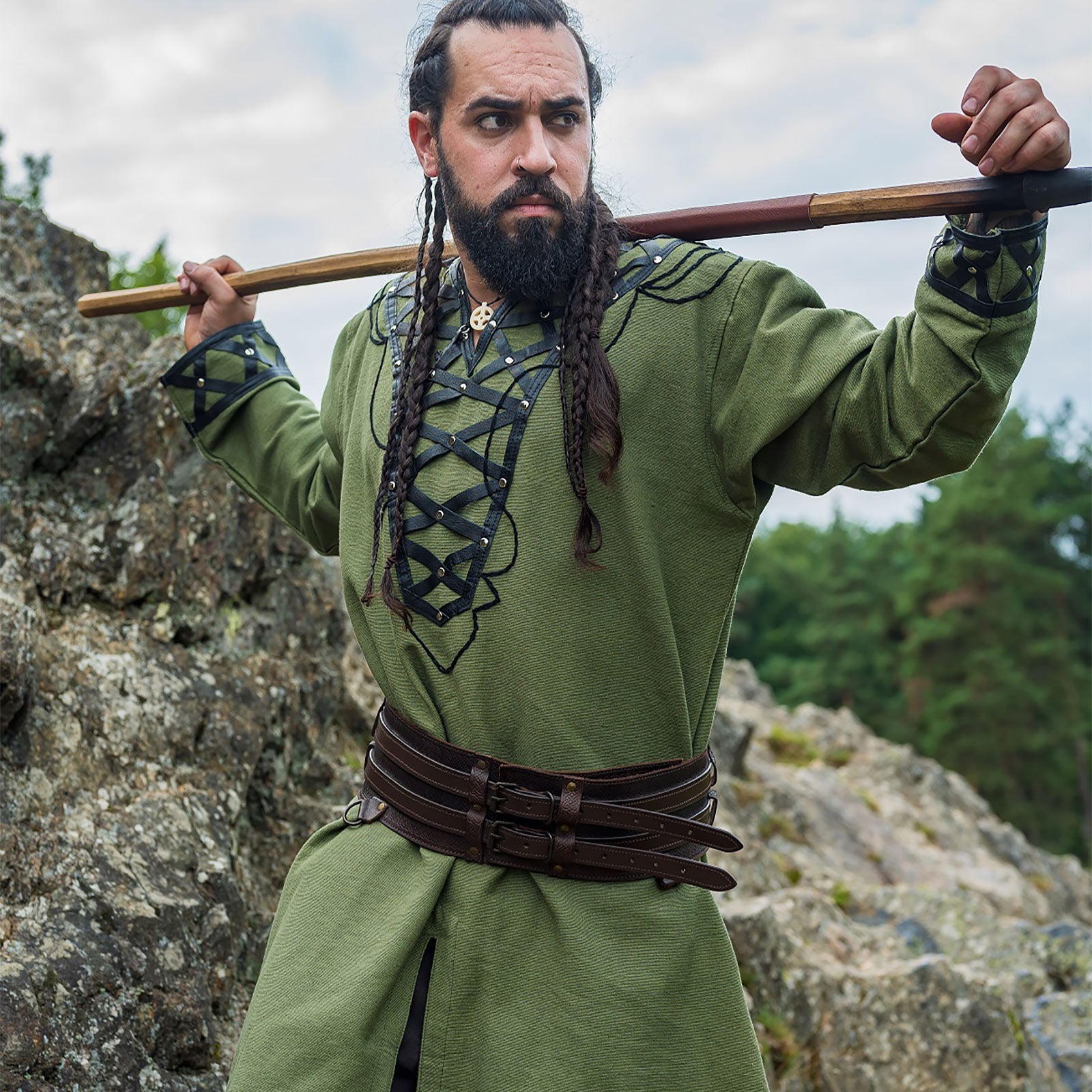 Image produit Tunique viking médiévale verte