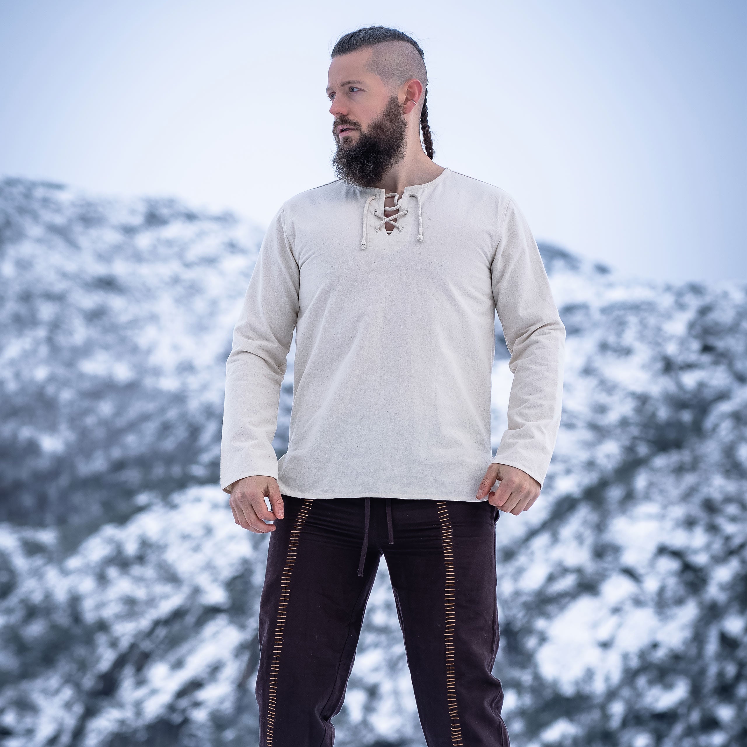 Image produit Chemise médiévale à lacets naturel