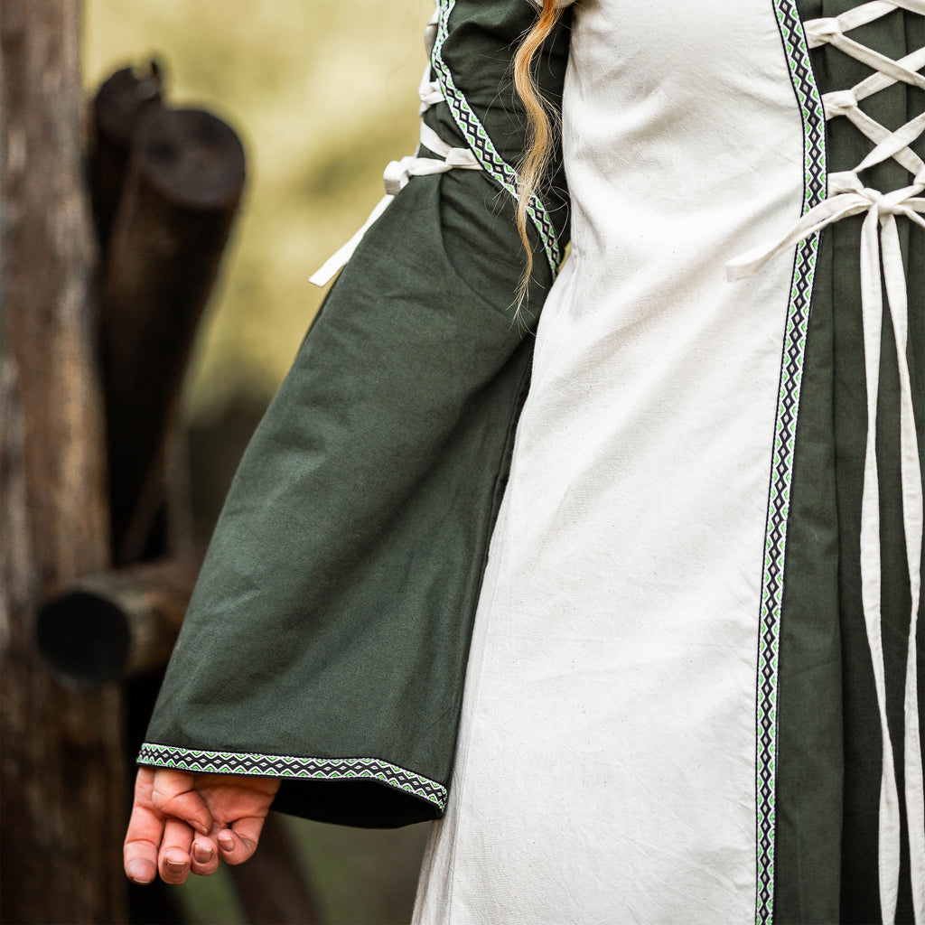 Image produit Robe médiévale avec laçage vert-nature