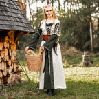 Image produit Robe médiévale avec laçage vert-nature