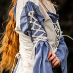 Image produit Robe médiévale avec laçage bleu-naturel