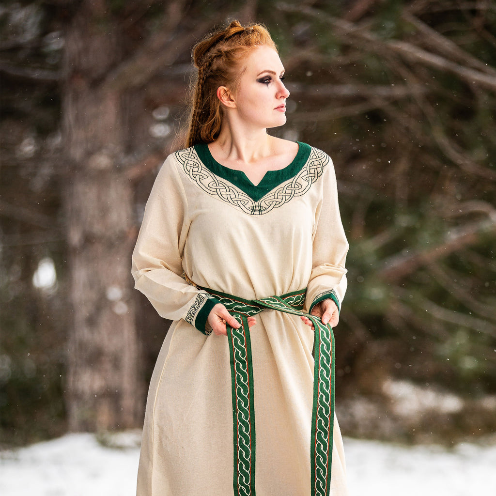 Product image Medieval Dress with Embroidery Beige-Green