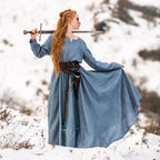 Image produit Robe Médiévale en Lin Bleu