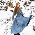 Image produit Robe Médiévale en Lin Bleu