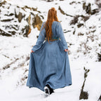 Image produit Robe Médiévale en Lin Bleu