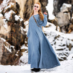 Image produit Robe Médiévale en Lin Bleu