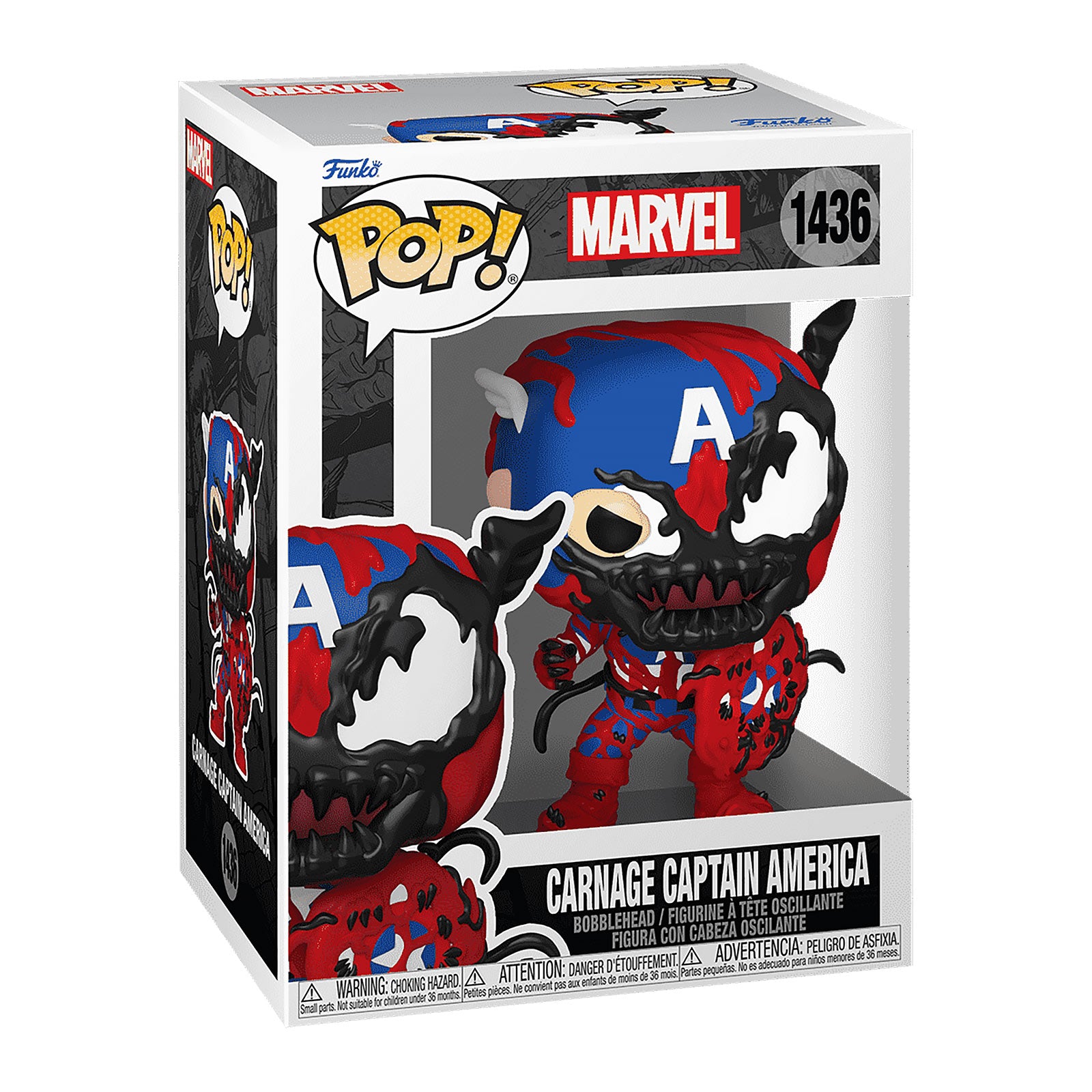 Image produit Marvel - Carnage Captain America Funko Pop Figurine à tête branlante