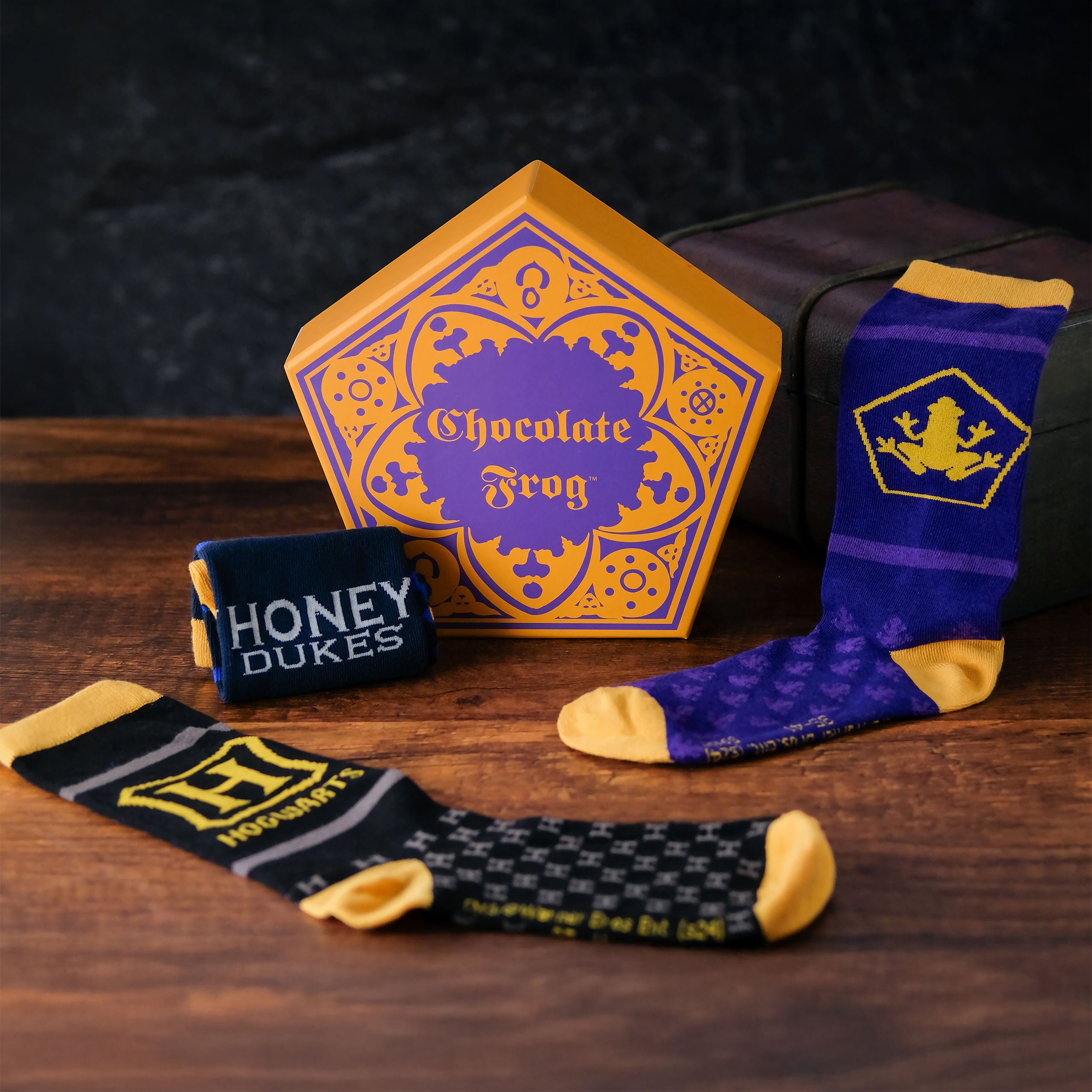 Image produit Harry Potter - Ensemble de 3 paires de chaussettes dans une boîte Grenouille en Chocolat