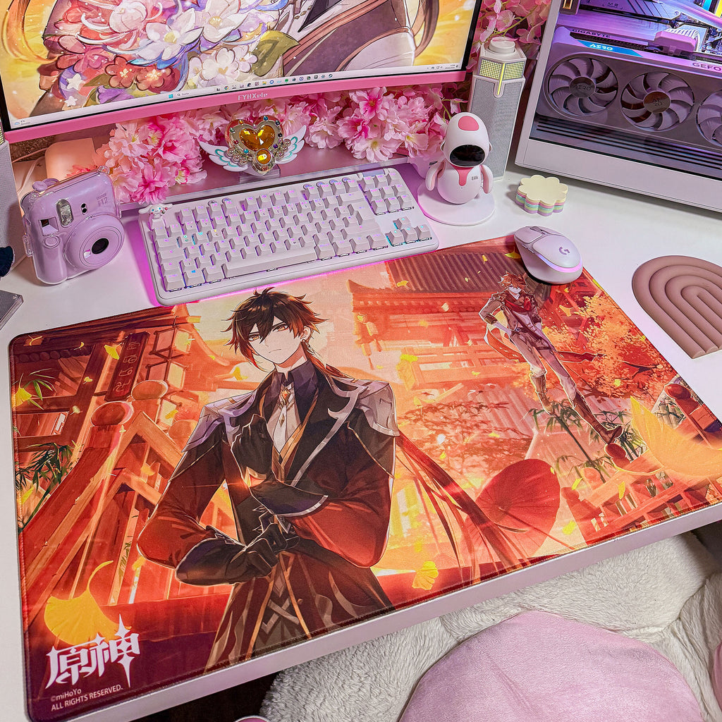 Image produit Genshin Impact - Mission Diabolique L'Étoile Approchante - Tapis de Souris Zhongli et Tartaglia
