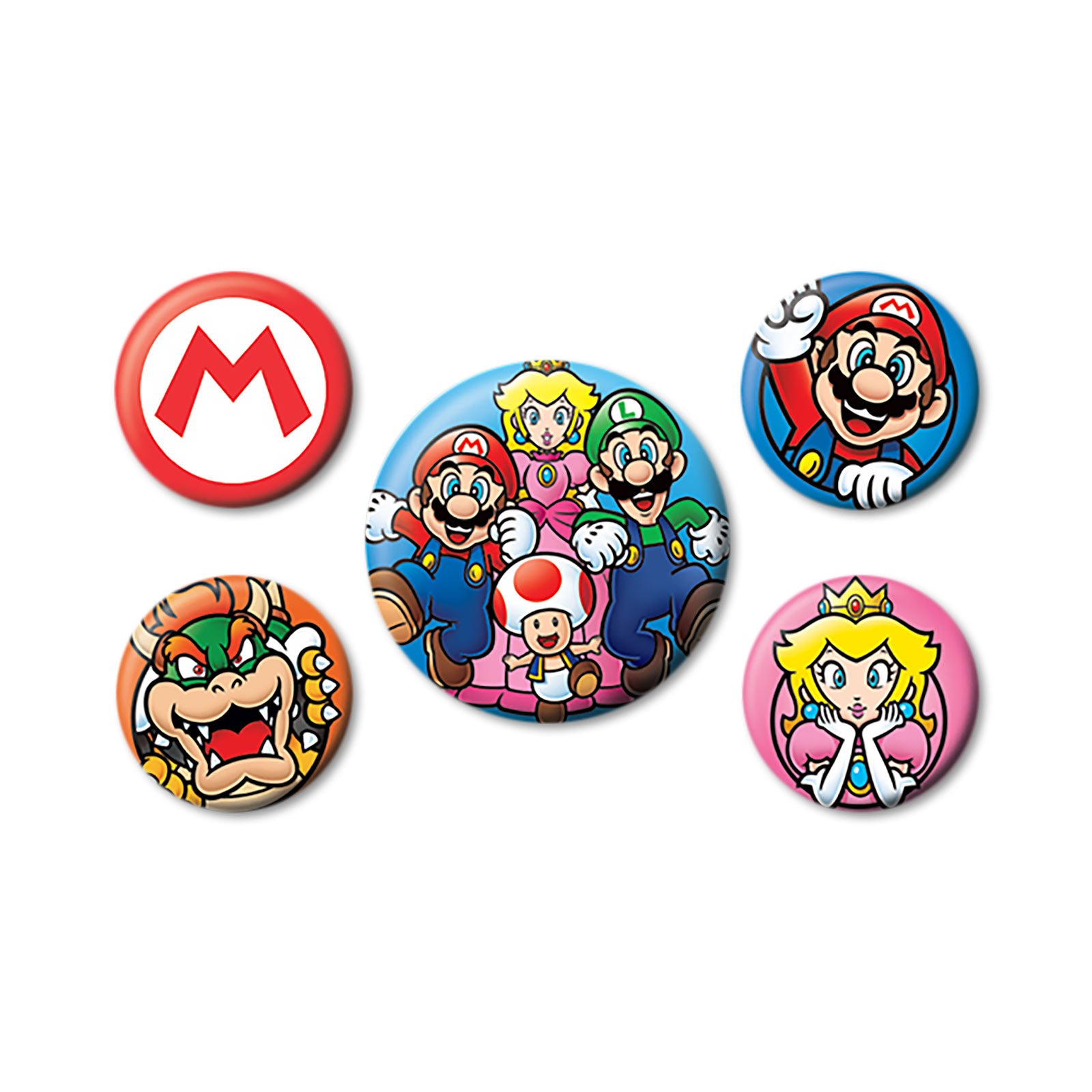 Image produit Super Mario - Ensemble de 5 Boutons Amis