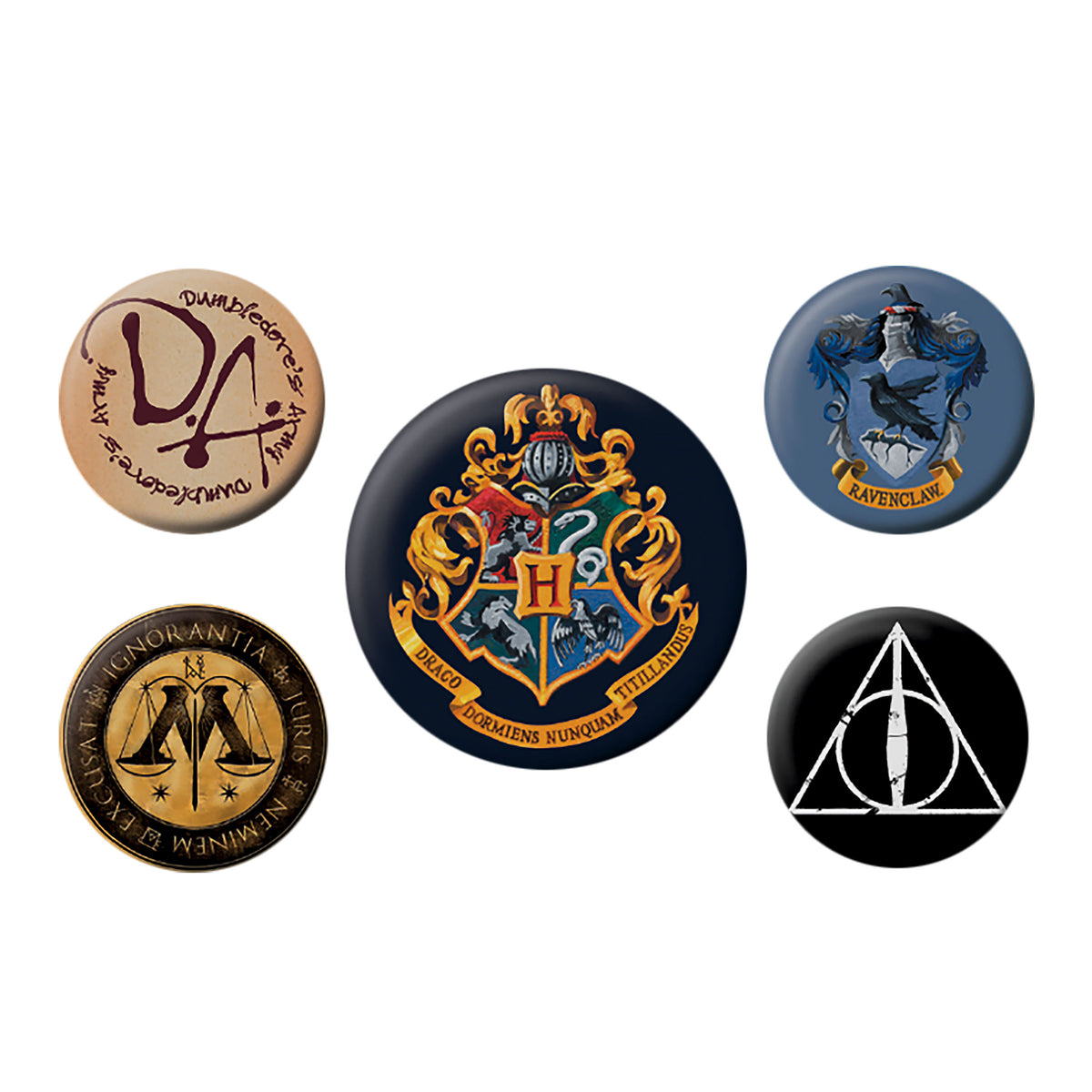 Image produit Harry Potter - Ensemble de 5 Boutons Symboles