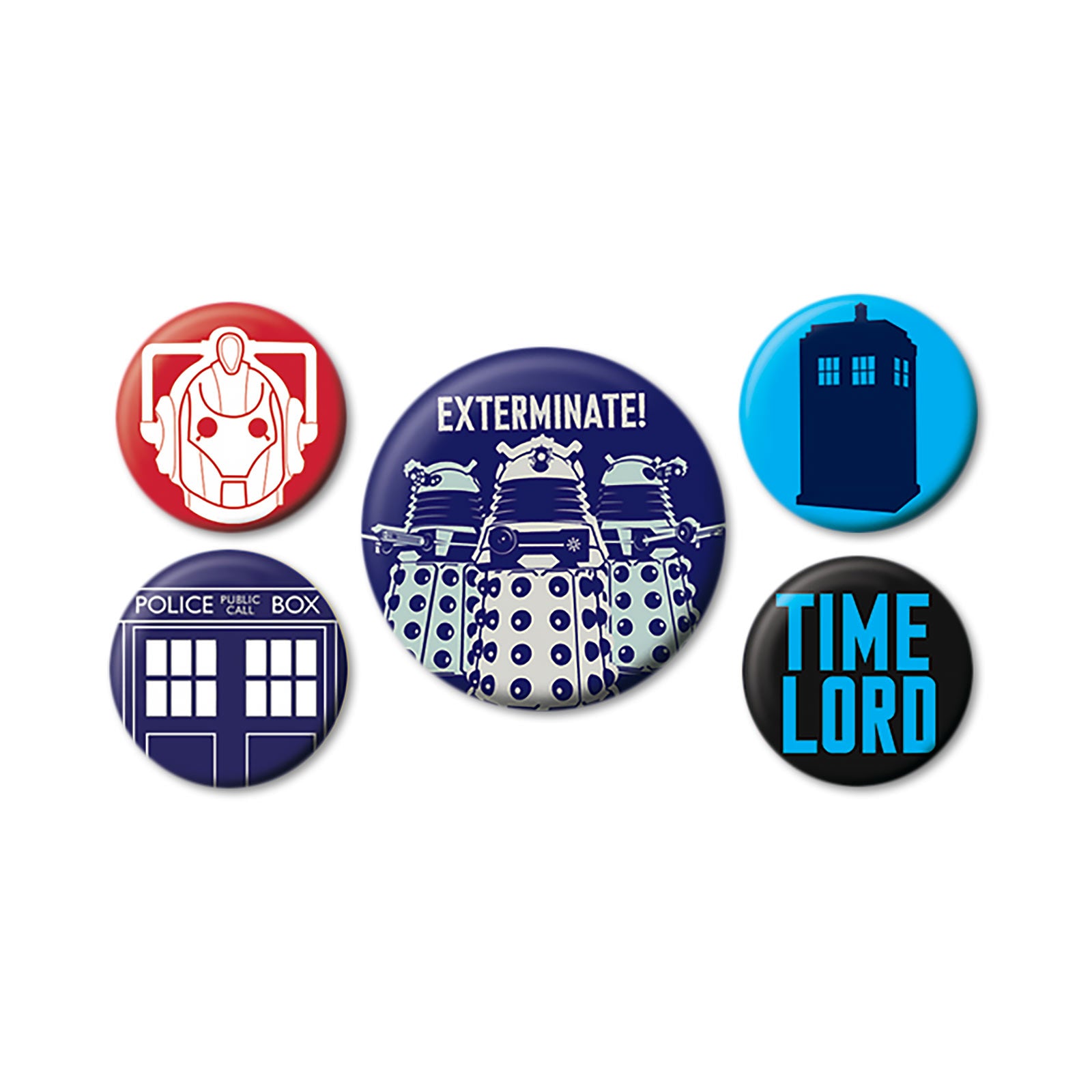 Image produit Doctor Who - Bouton Exterminate ensemble de 5 pièces