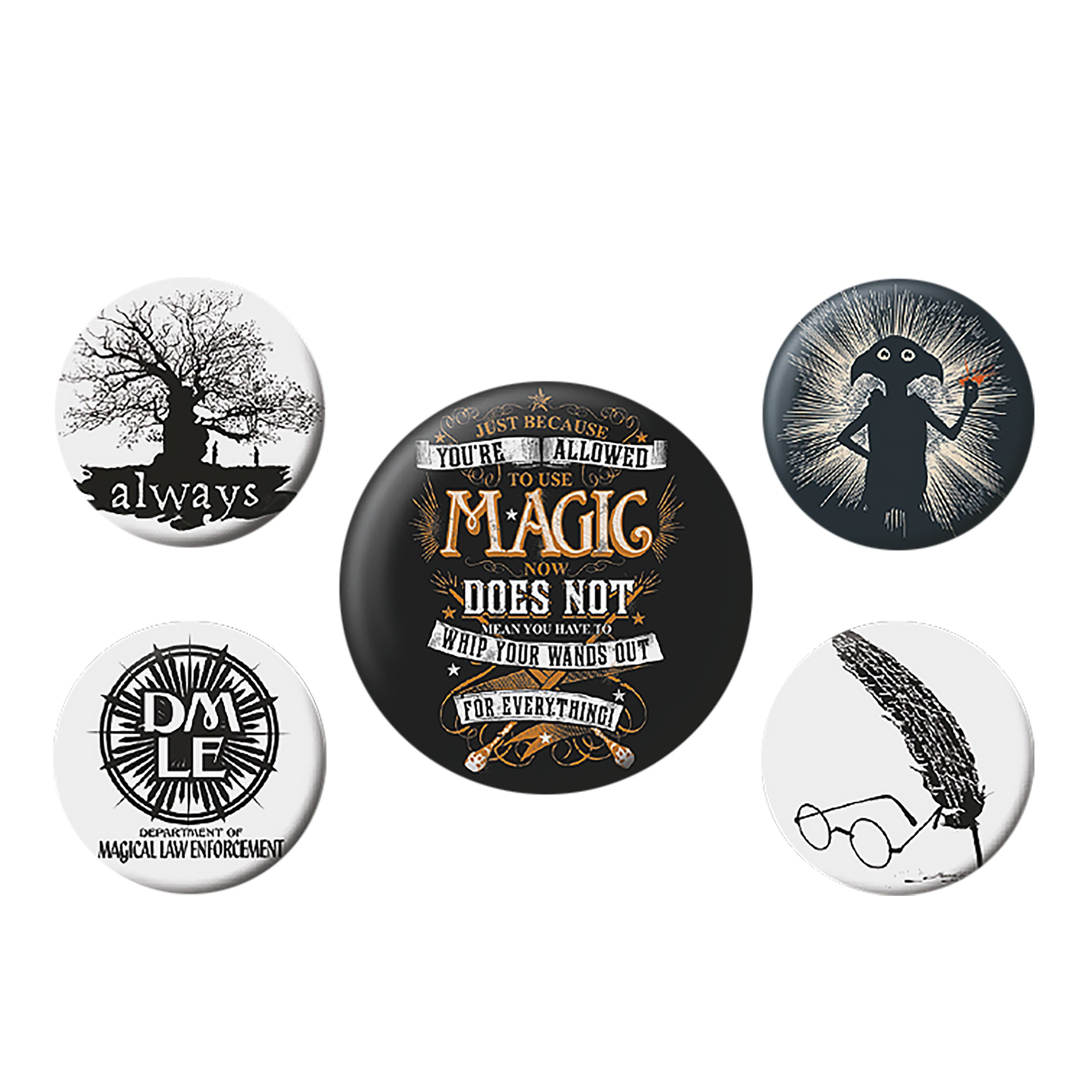 Image produit Harry Potter - Ensemble de 5 boutons magiques
