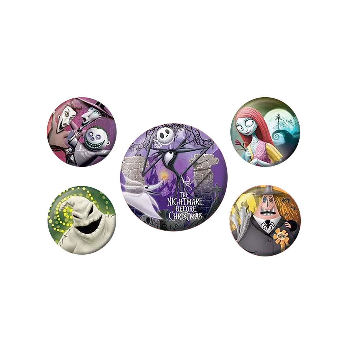 Image produit Nightmare Before Christmas - Ensemble de 5 badges de personnages