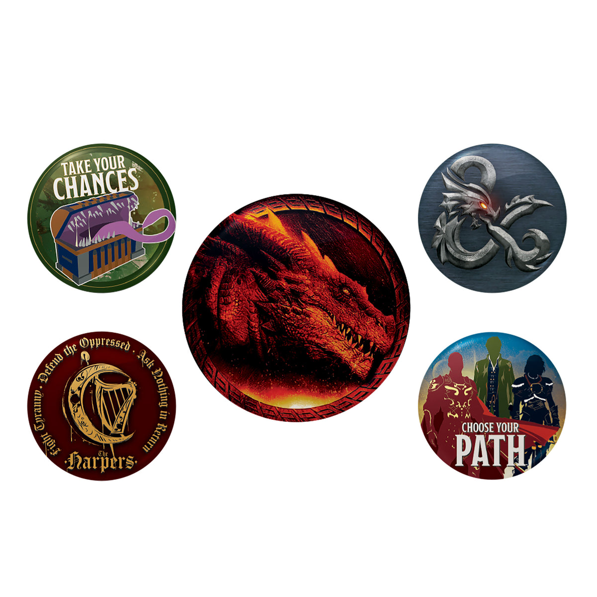 Image produit Dungeons & Dragons - Ensemble de 5 boutons de film