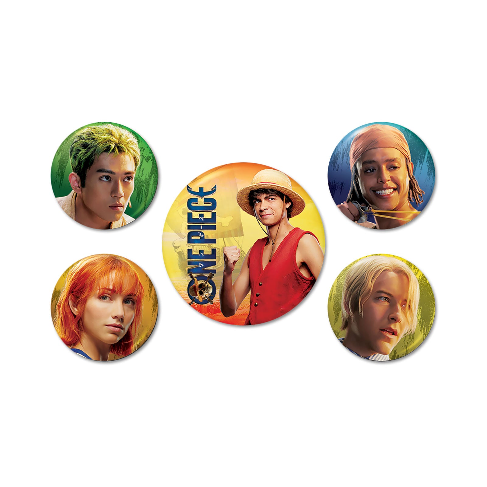 Image produit One Piece - Action en direct de l'équipage du Chapeau de paille Bouton Set de 5 pièces