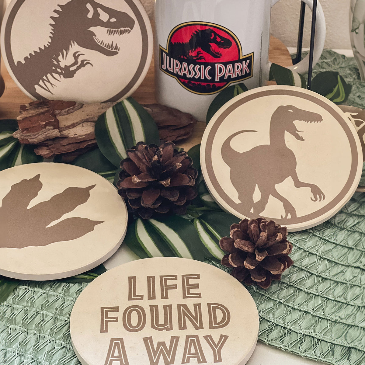 Image produit Jurassic Park - La vie a trouvé un moyen set de 4 dessous de verre