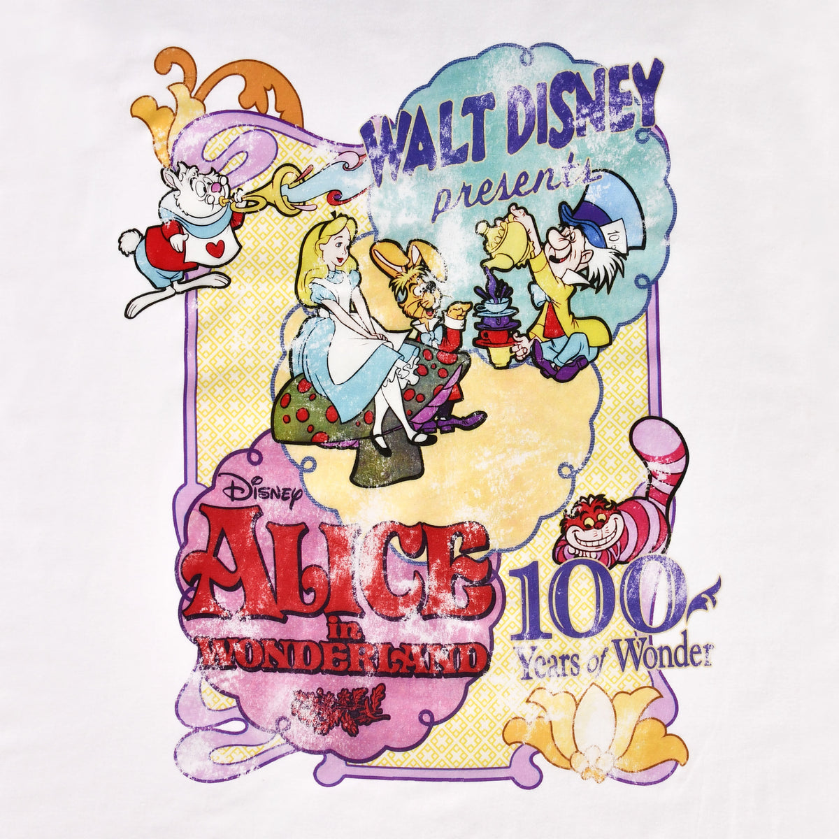 Image produit Alice au Pays des Merveilles - T-shirt Poster Vintage blanc