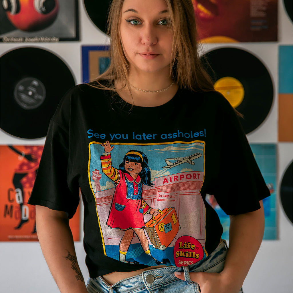 Image produit Steven Rhodes - See You Later Assholes! T-shirt noir