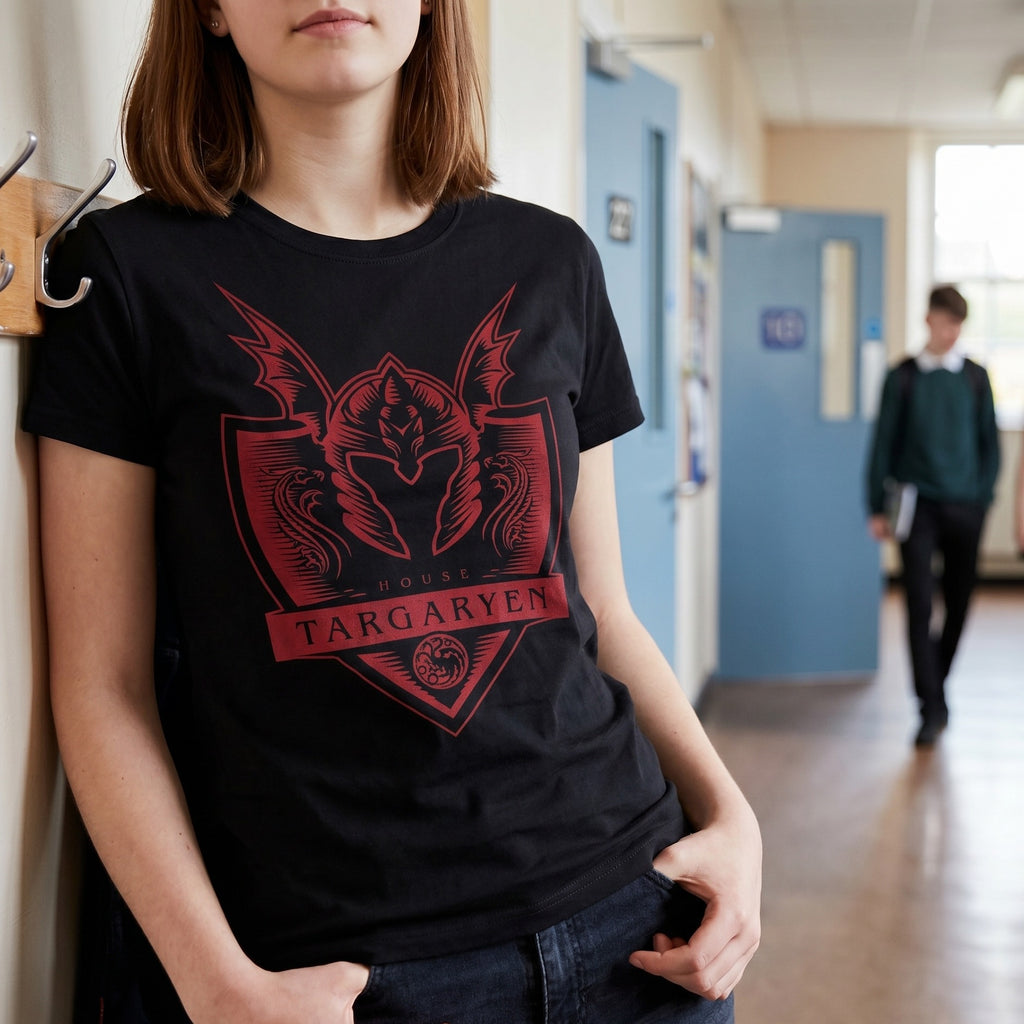 Image produit T-shirt Targaryen noir - Maison du Dragon