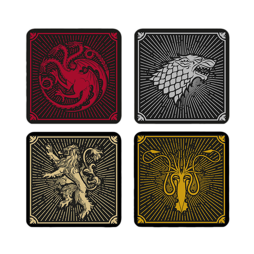 Image produit Game of Thrones - Sous-verres blasons des maisons, set de 4