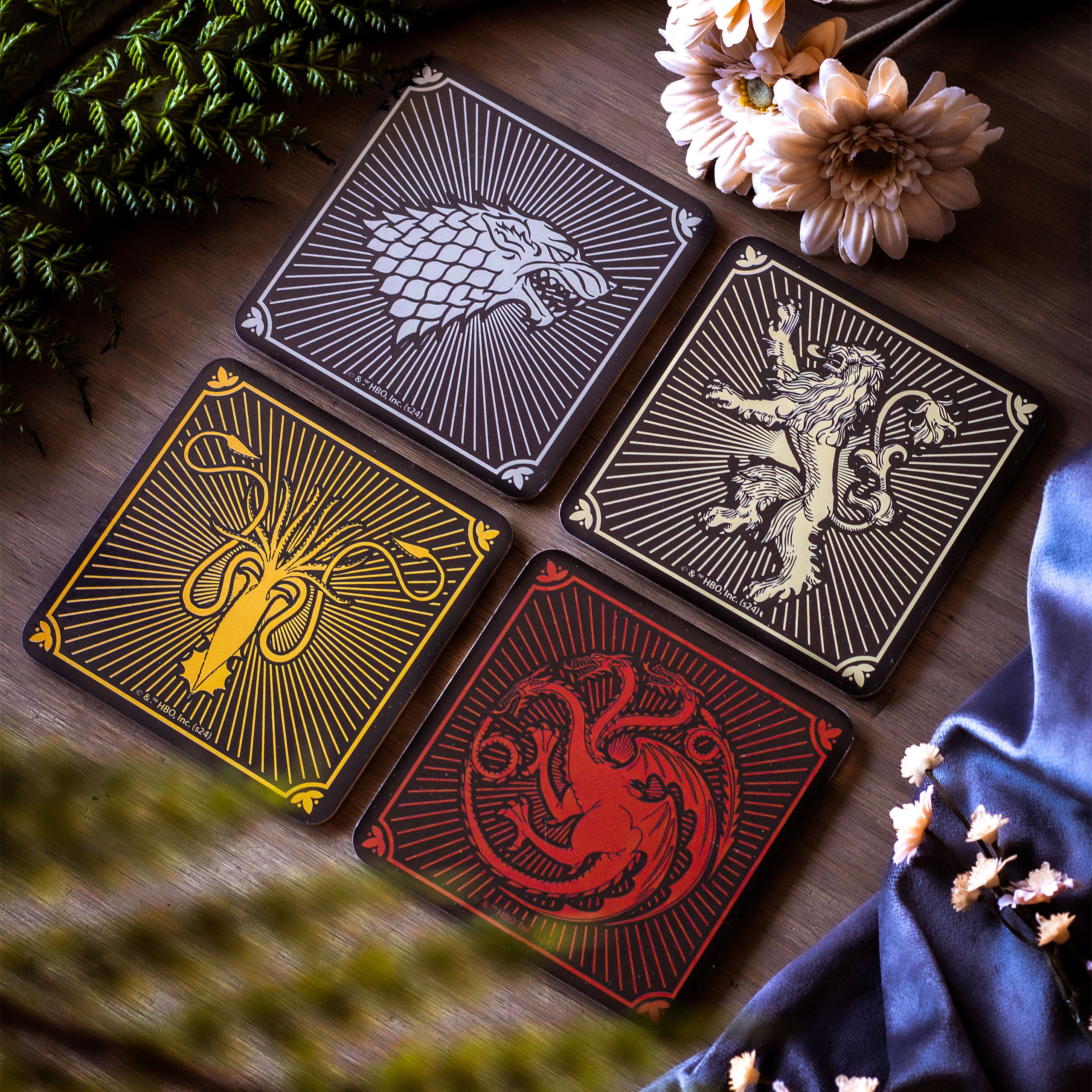 Image produit Game of Thrones - Sous-verres blasons des maisons, set de 4