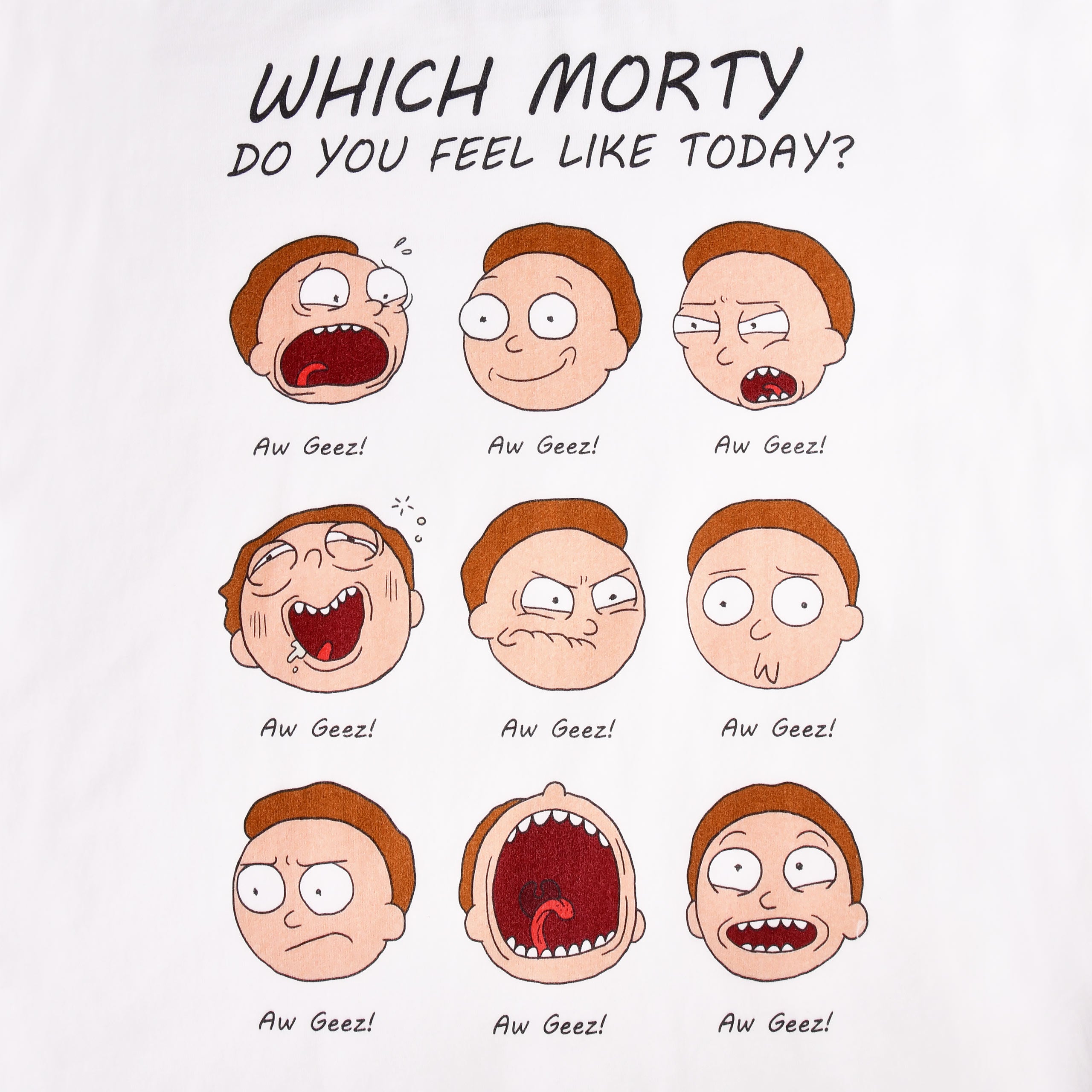 Image produit Rick et Morty - Émotion de Morty T-shirt blanc