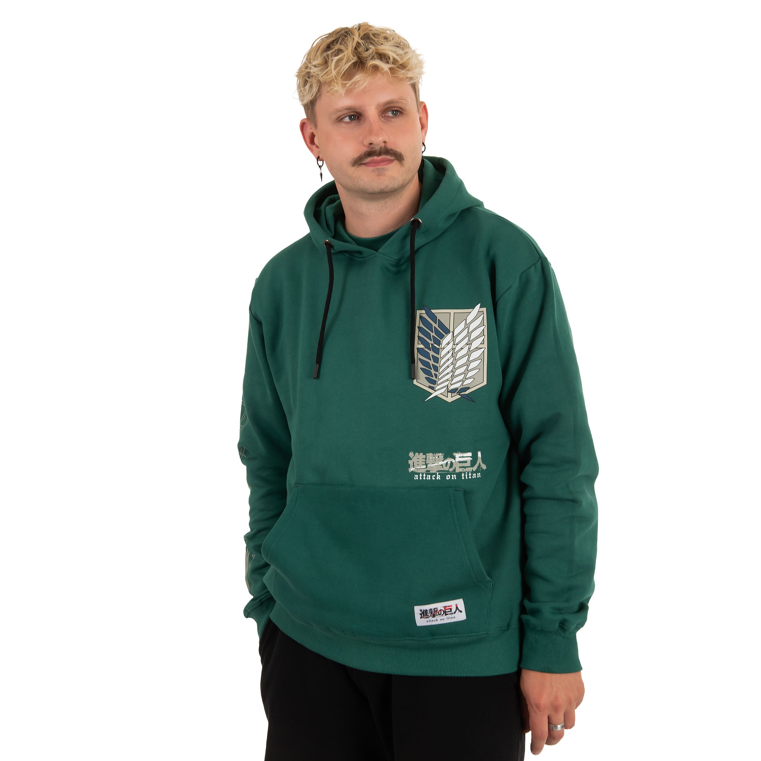 Image produit Hoodie militaire vert à symbole de scout - Attack on Titan