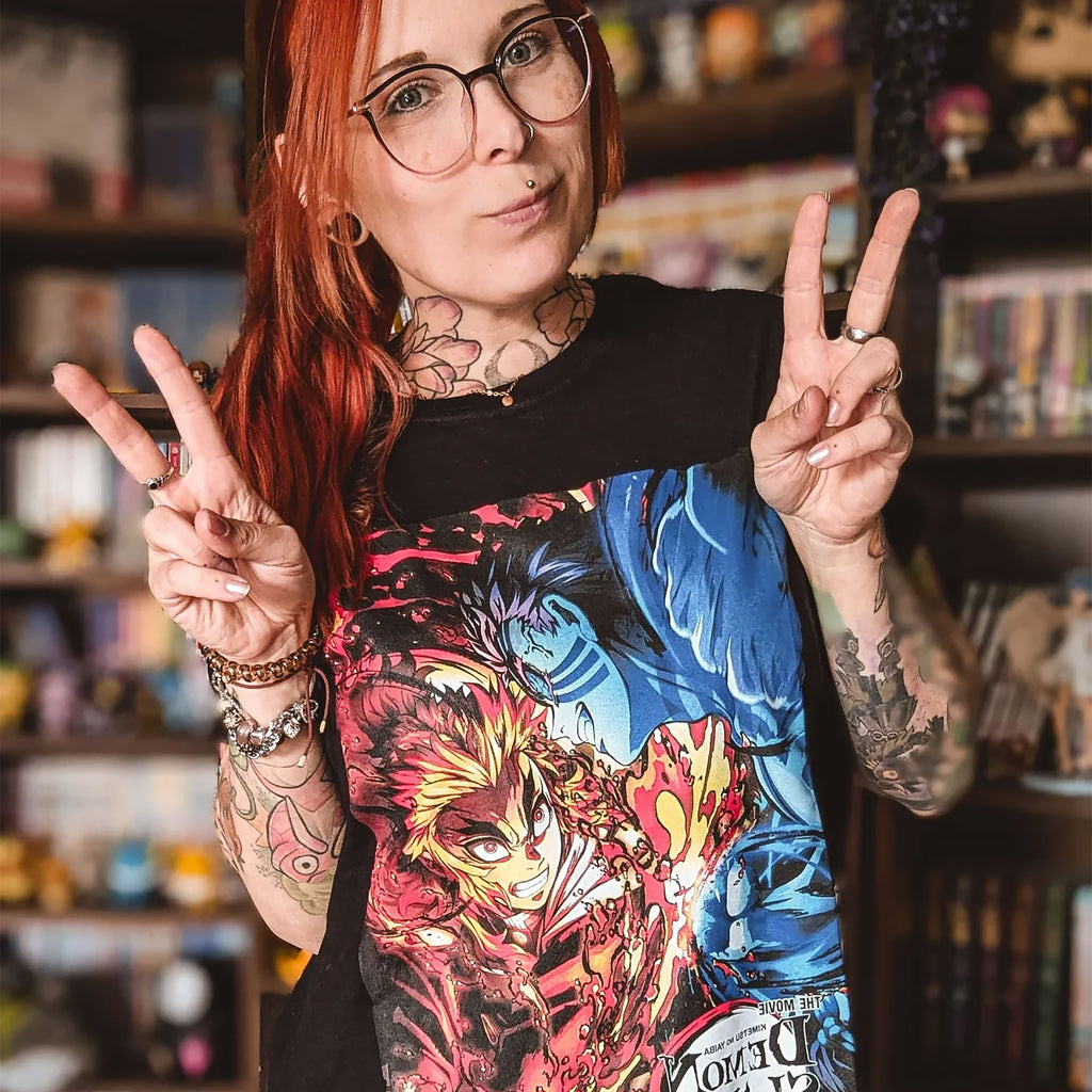 Image produit Demon Slayer - Rengoku vs. Akaza T-Shirt Noir