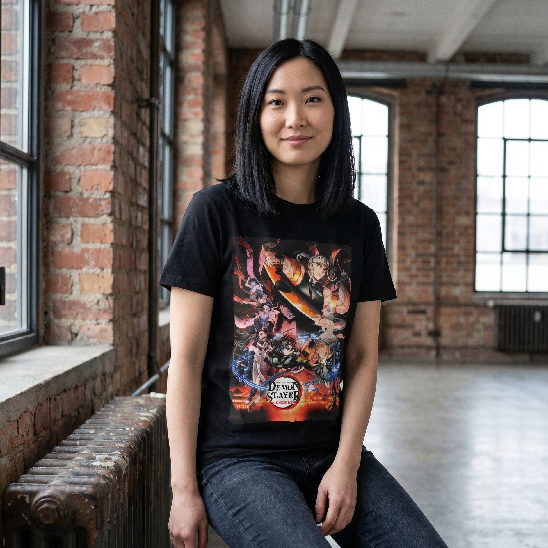 Image produit Demon Slayer - T-shirt noir personnages