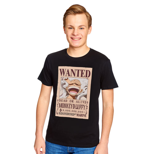 Image produit One Piece: Gear 5 - Wanted Luffy T-Shirt noir