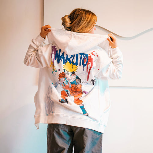 Image produit Naruto - Sweat à capuche Graffiti blanc
