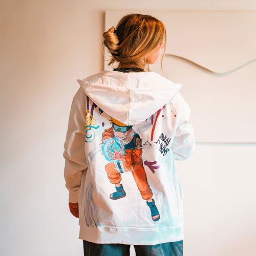 Image produit Naruto - Sweat à capuche Graffiti blanc