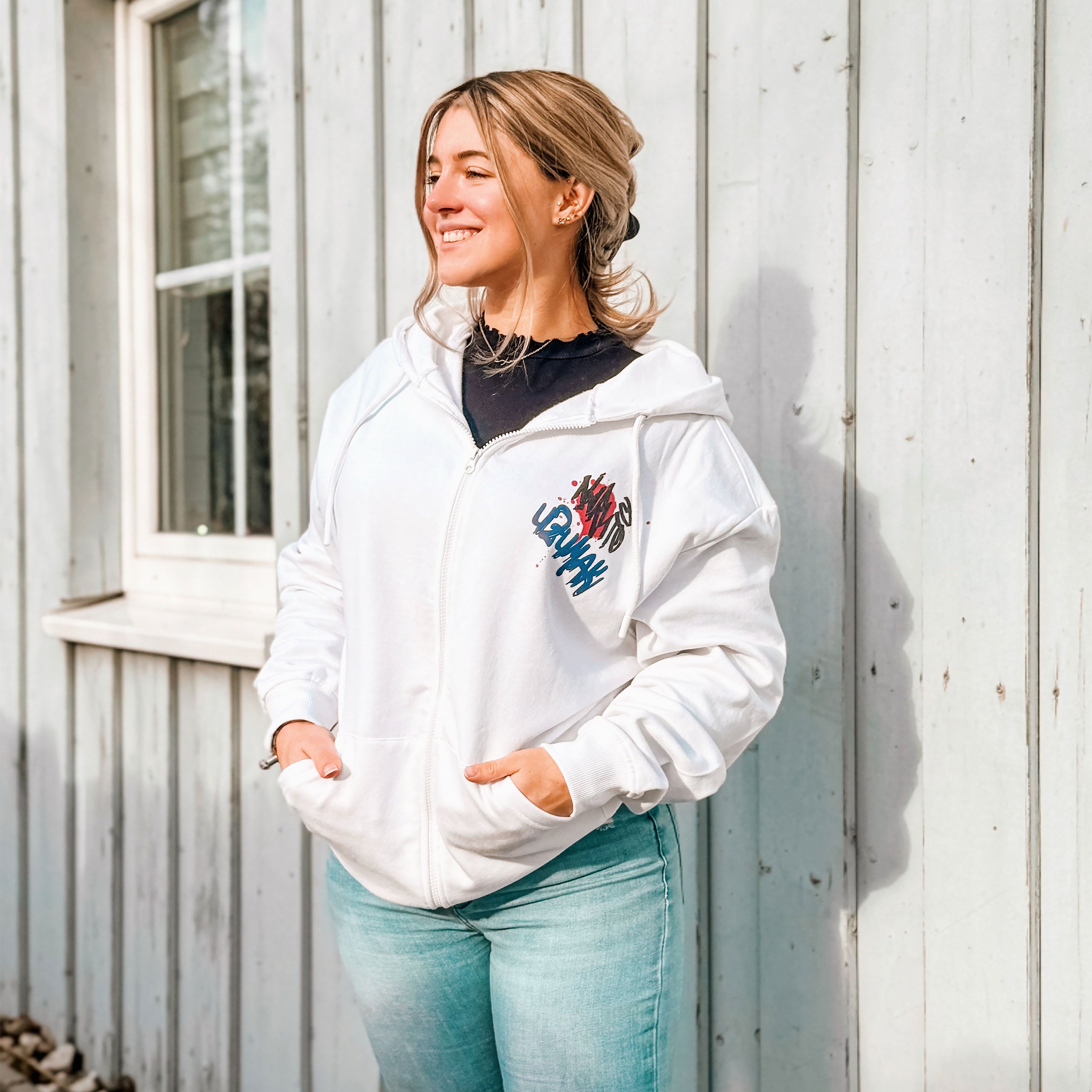 Image produit Naruto - Sweat à capuche Graffiti blanc