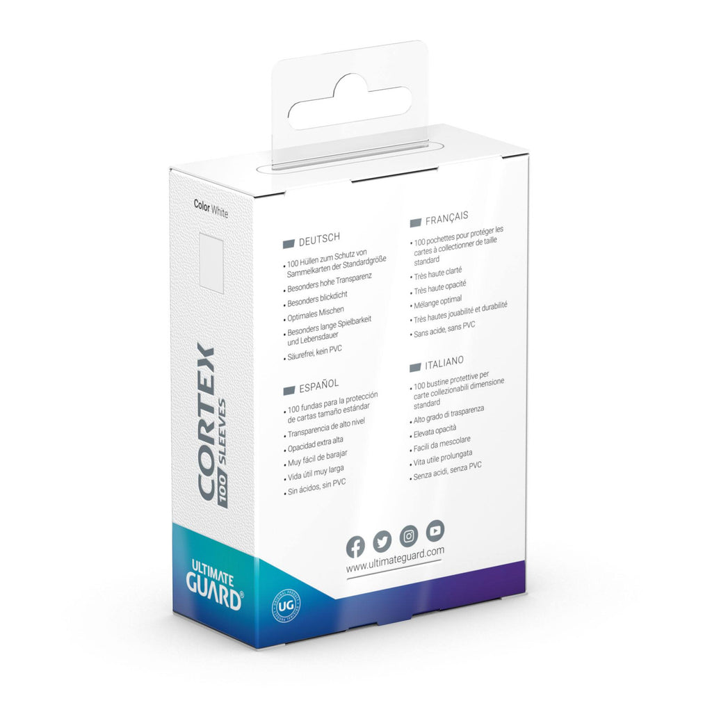 Image produit Pochettes Cortex Blanches 100 Pièces Ultimate Guard pour TCG Taille Standard