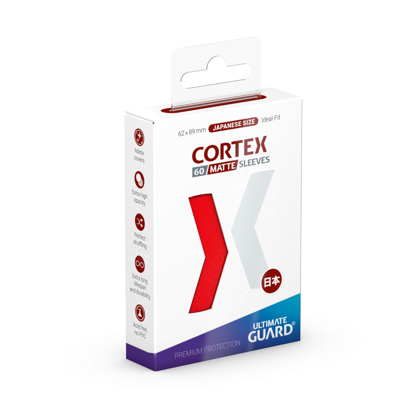 Image produit Pochettes Cortex rouge mat x60 Ultimate Guard pour TCG format japonais