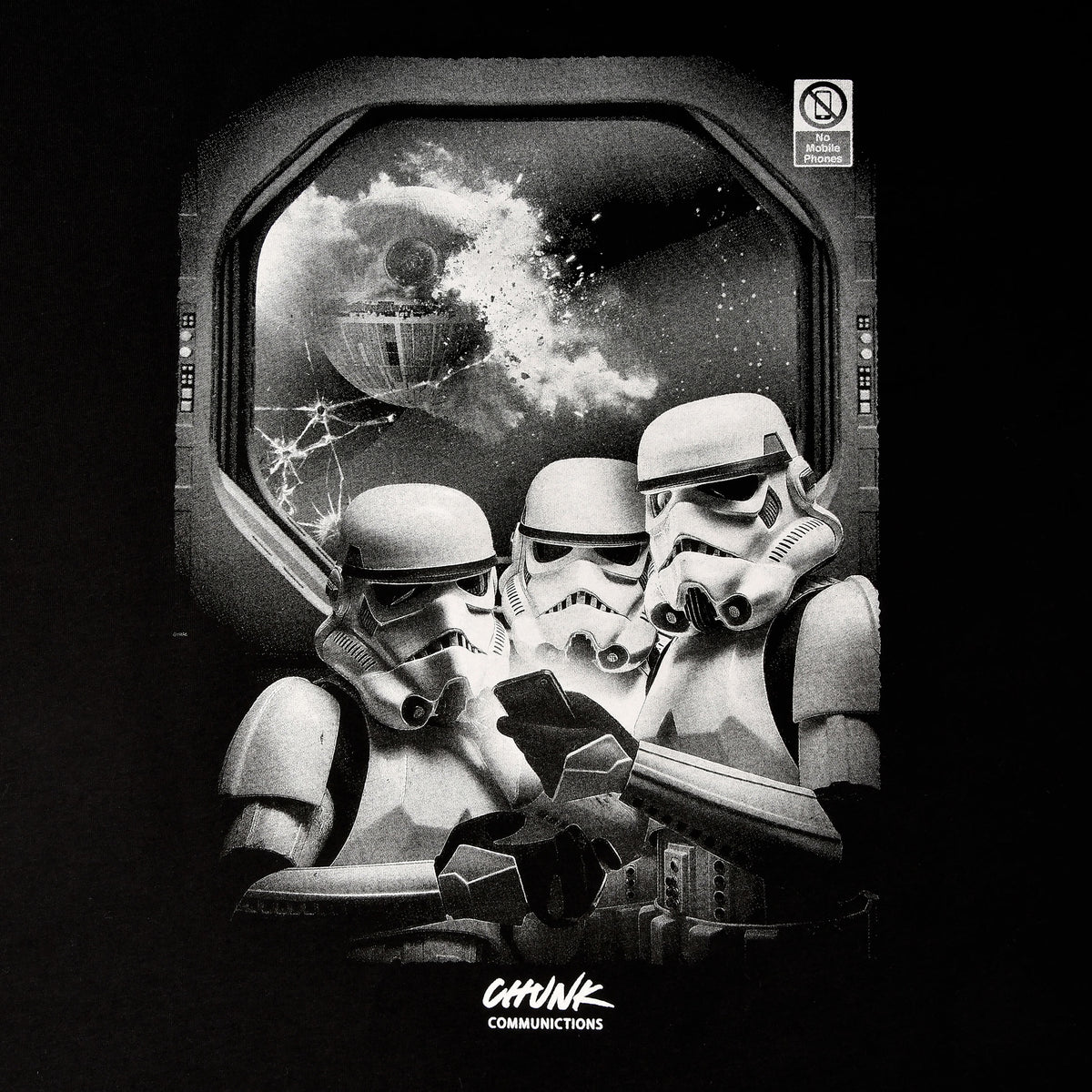 Image produit No Phones! T-shirt pour les fans de Star Wars noir