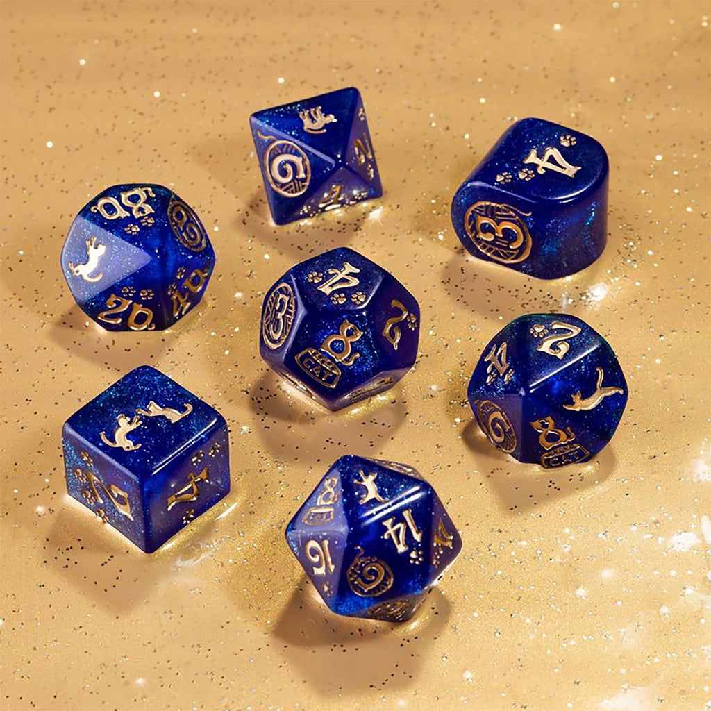 Image produit Set de dés RPG moderne Cats Meowster 7 pièces