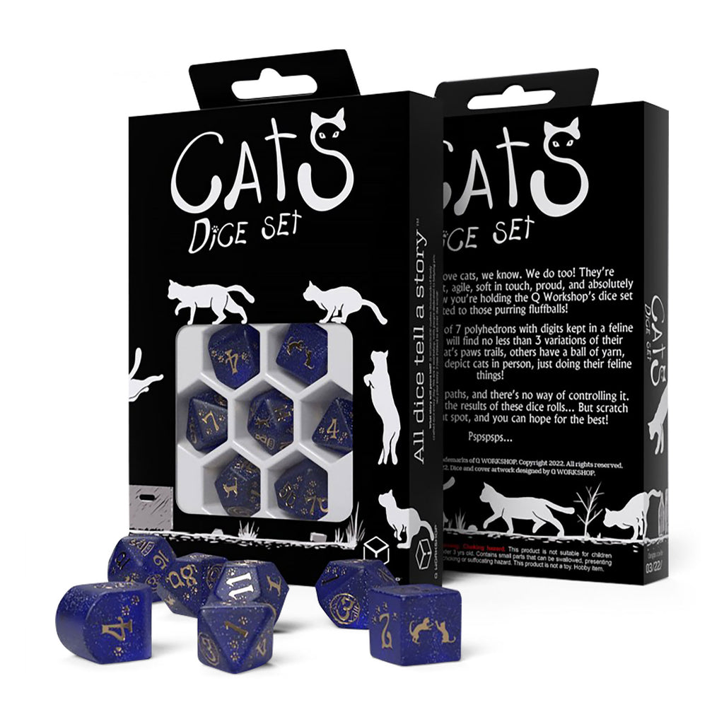 Image produit Set de dés RPG moderne Cats Meowster 7 pièces