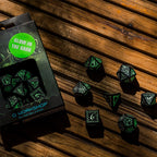 Image produit Set de dés RPG Elfique 7pcs Edition Glow in The Dark