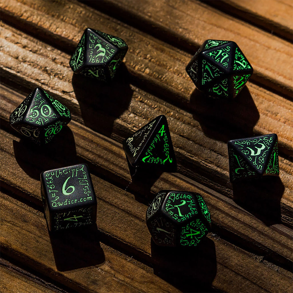 Image produit Set de dés RPG Elfique 7pcs Edition Glow in The Dark