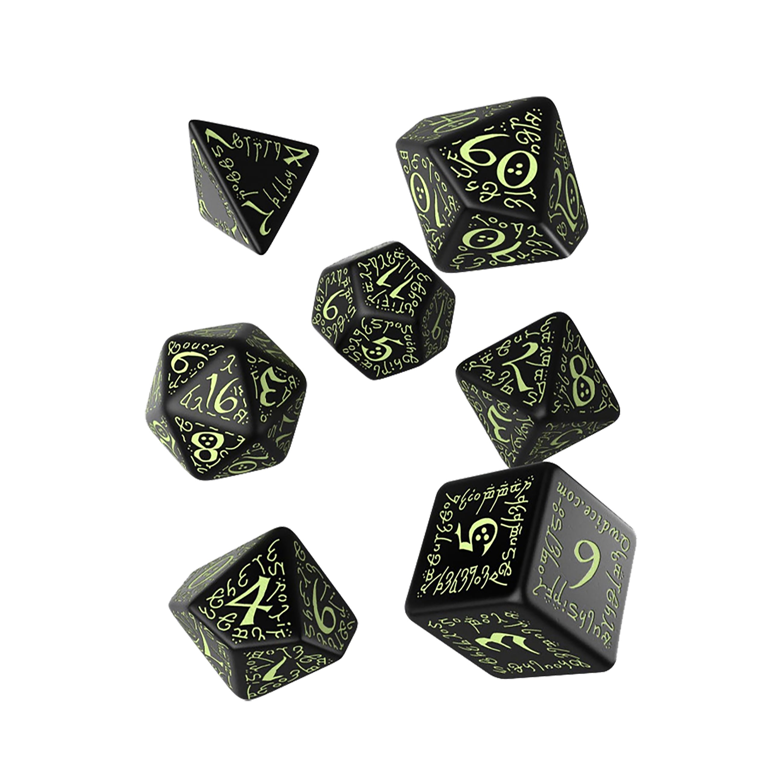 Image produit Set de dés RPG Elfique 7pcs Edition Glow in The Dark