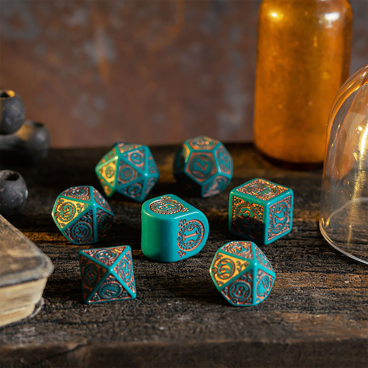 Image produit Set de dés RPG moderne Steampunk Clockwork Nautical Apparatus 7pcs